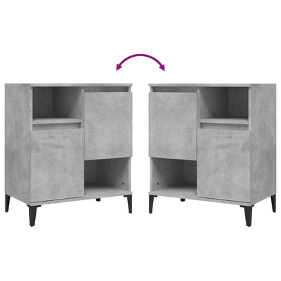 Senkit 3 kpl betoninharmaa 60x35x70 cm tekninen puu