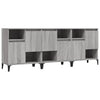 Harmaat senkit 3 kpl Sonoma 60x35x70 cm teknisestä puusta