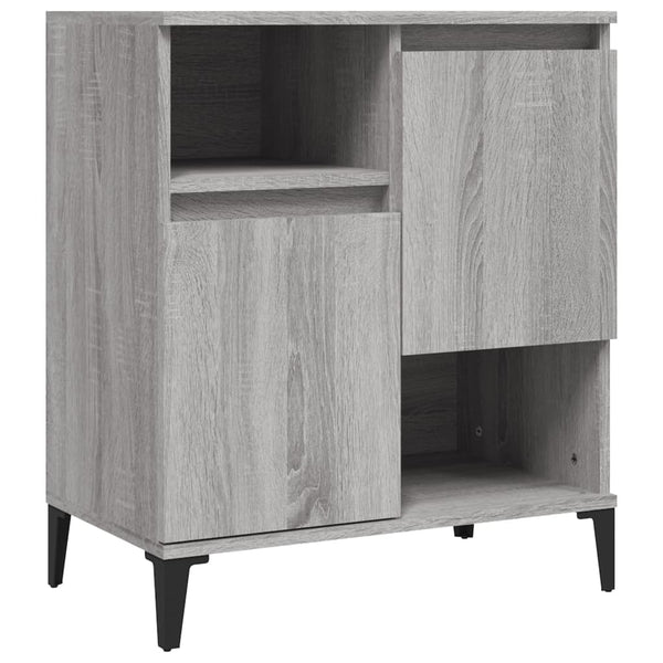 Harmaat senkit 3 kpl Sonoma 60x35x70 cm teknisestä puusta