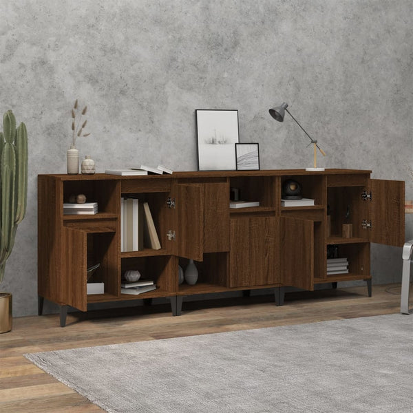 Senkit 3 kpl ruskea tammi 60x35x70 cm tekninen puu