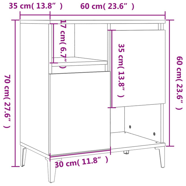 Senkit 3 kpl ruskea tammi 60x35x70 cm tekninen puu
