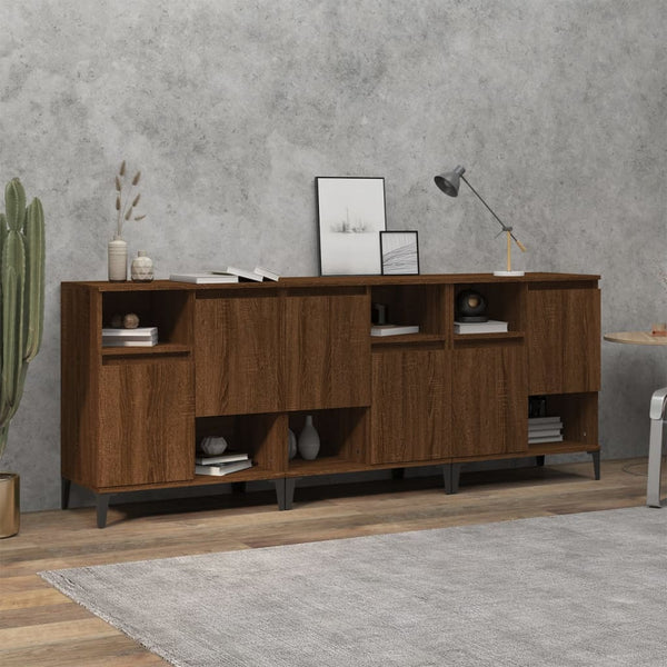 Senkit 3 kpl ruskea tammi 60x35x70 cm tekninen puu