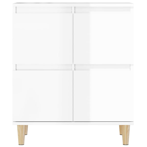 Senkit 2 kpl korkeakiilto valkoinen 60x35x70 cm tekninen puu