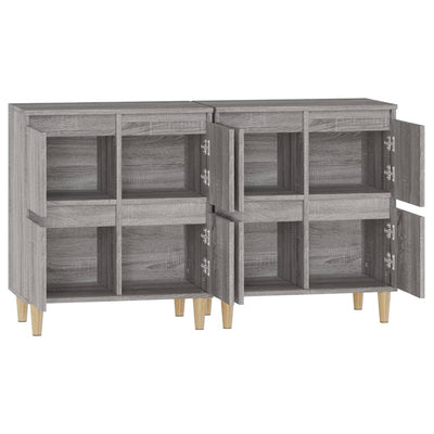 Senkit 2 kpl harmaa Sonoma 60x35x70 cm tekninen puu