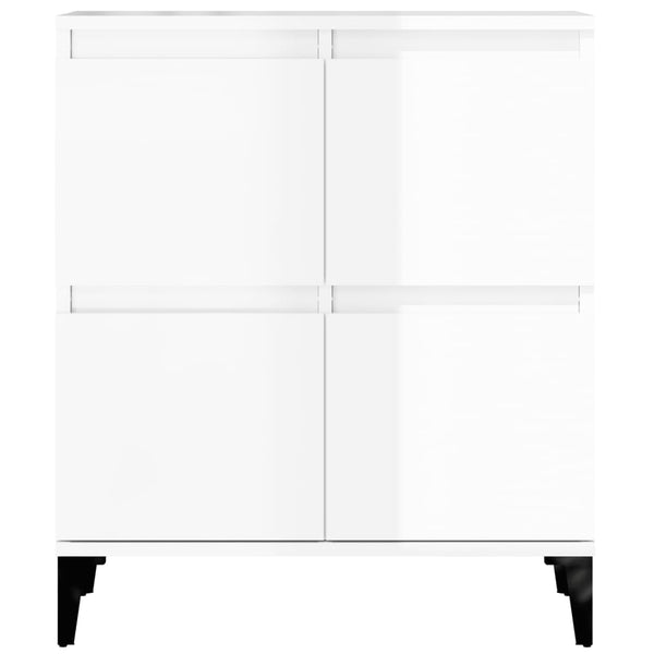 Senkit 2 kpl korkeakiilto valkoinen 60x35x70 cm tekninen puu