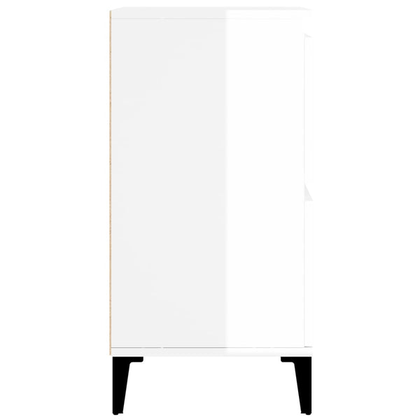 Senkit 2 kpl korkeakiilto valkoinen 60x35x70 cm tekninen puu