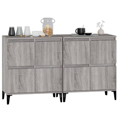 Senkit 2 kpl harmaa Sonoma 60x35x70 cm tekninen puu