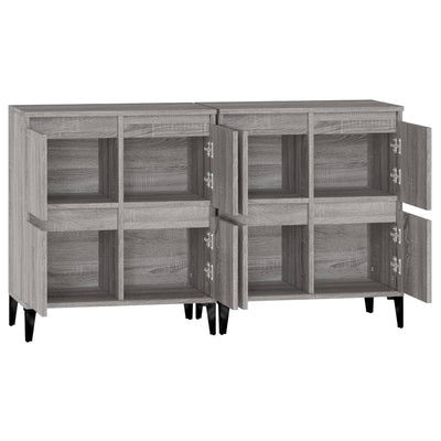 Senkit 2 kpl harmaa Sonoma 60x35x70 cm tekninen puu