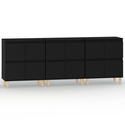 Senkit 3 kpl musta 60x35x70 cm tekninen puu