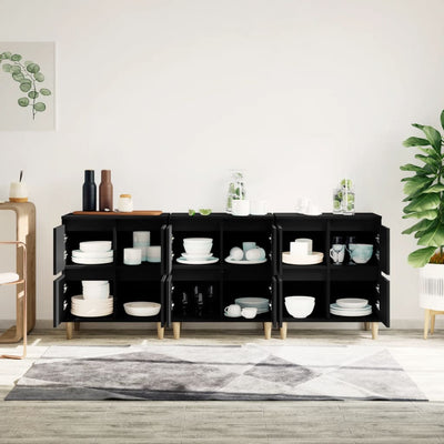 Senkit 3 kpl musta 60x35x70 cm tekninen puu