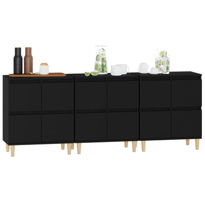 Senkit 3 kpl musta 60x35x70 cm tekninen puu