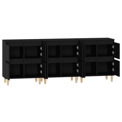 Senkit 3 kpl musta 60x35x70 cm tekninen puu