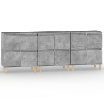 Senkit 3 kpl betoninharmaa 60x35x70 cm tekninen puu