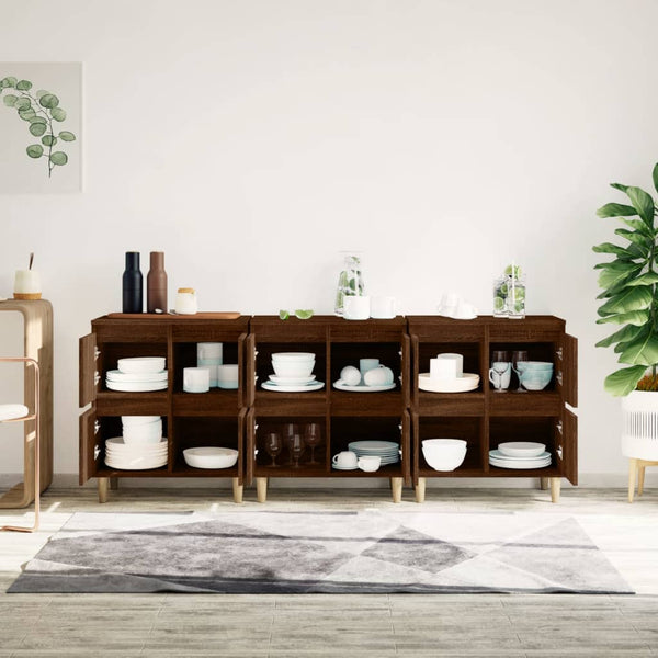 Senkit 3 kpl ruskea tammi 60x35x70 cm tekninen puu