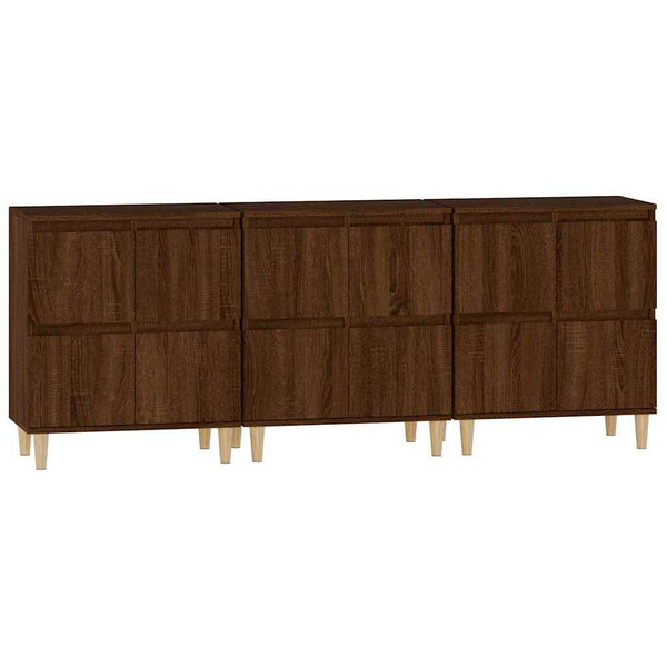 Senkit 3 kpl ruskea tammi 60x35x70 cm tekninen puu