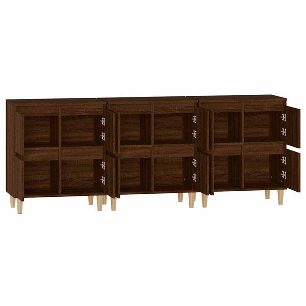 Senkit 3 kpl ruskea tammi 60x35x70 cm tekninen puu