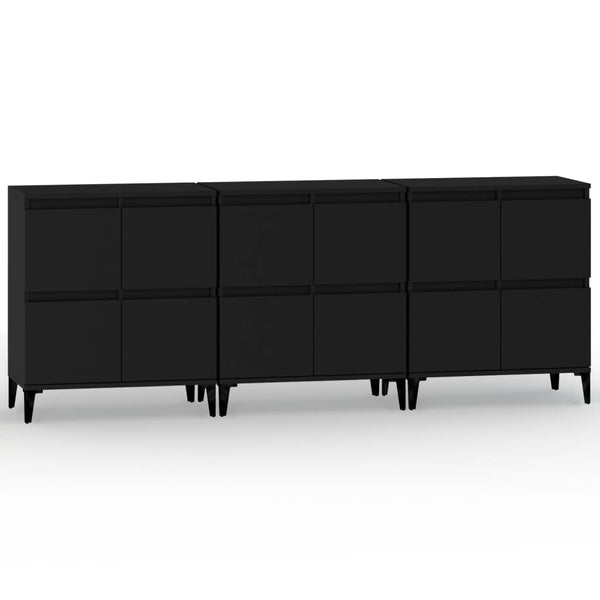 Senkit 3 kpl musta 60x35x70 cm tekninen puu