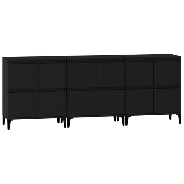 Senkit 3 kpl musta 60x35x70 cm tekninen puu