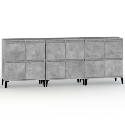 Senkit 3 kpl betoninharmaa 60x35x70 cm tekninen puu