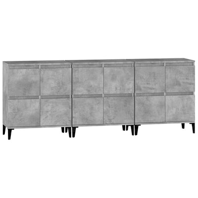 Senkit 3 kpl betoninharmaa 60x35x70 cm tekninen puu