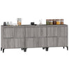 Senkit 3 kpl harmaa Sonoma 60x35x70 cm tekninen puu