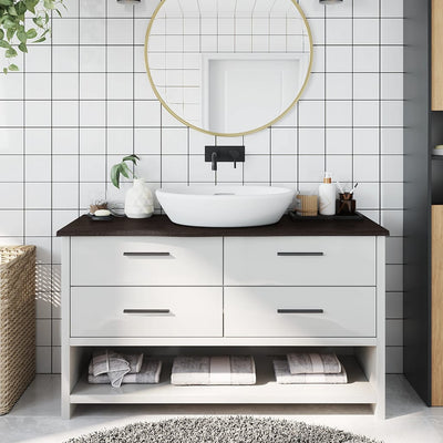 Ruskea kylpyhuoneen työtaso Hencz 100x40x2cm (käsitelty puu)