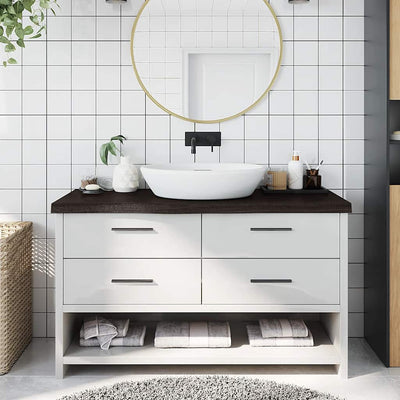 Ruskea kylpyhuoneen työtaso Hencz 100x40x(2-6)cm (käsitelty täyspuu)