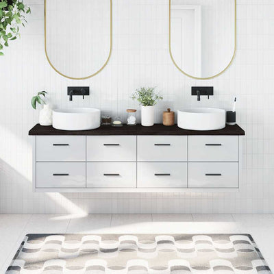 Ruskea kylpyhuoneen työtaso Hencz 180x40x(2-4)cm (käsitelty täyspuu)