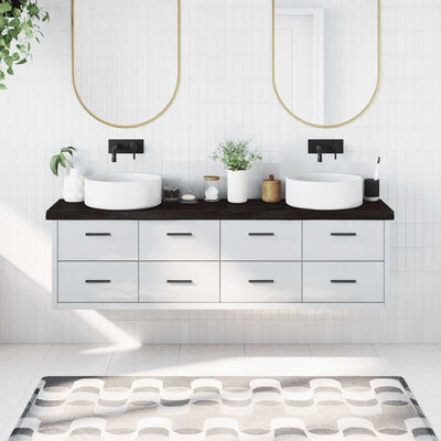 Ruskea kylpyhuoneen työtaso Hencz 180x40x(2-6)cm (käsitelty täyspuu)