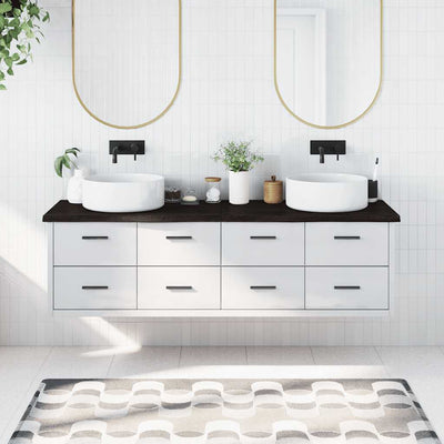 Ruskea kylpyhuoneen työtaso Hencz 180x50x(2-4)cm (käsitelty täyspuu)