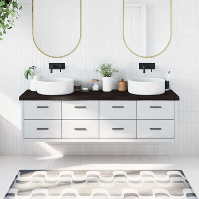 Ruskea kylpyhuoneen työtaso Hencz 180x60x(2-6)cm (käsitelty täyspuu)