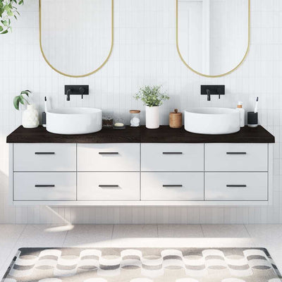 Ruskea kylpyhuoneen työtaso Hencz 200x50x(2-6)cm (käsitelty täyspuu)