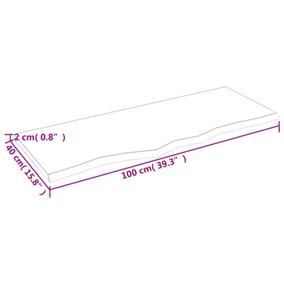Pöytälevy 100x40x2 cm käsittelemätön täystammi