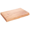 Pöytälevy vaaleanruskea 60x40x(2-6) cm käsitelty täystammi