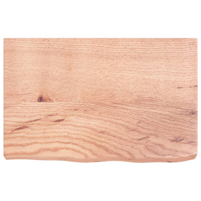 Pöytälevy vaaleanruskea 60x40x(2-6) cm käsitelty täystammi
