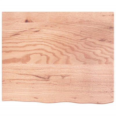 Pöytälevy vaaleanruskea 60x50x(2-6) cm käsitelty täystammi