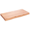 Pöytälevy vaaleanruskea 80x40x(2-6) cm käsitelty täystammi