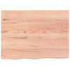 Pöytälevy vaaleanruskea 80x60x(2-6) cm käsitelty täystammi