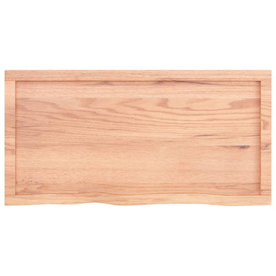 Pöytälevy vaaleanruskea 100x50x(2-6) cm käsitelty täystammi