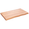 Pöytälevy vaaleanruskea 100x60x(2-6) cm käsitelty täystammi
