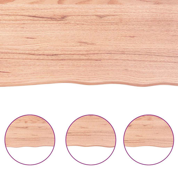 Pöytälevy vaaleanruskea 180x40x(2-6) cm käsitelty täystammi