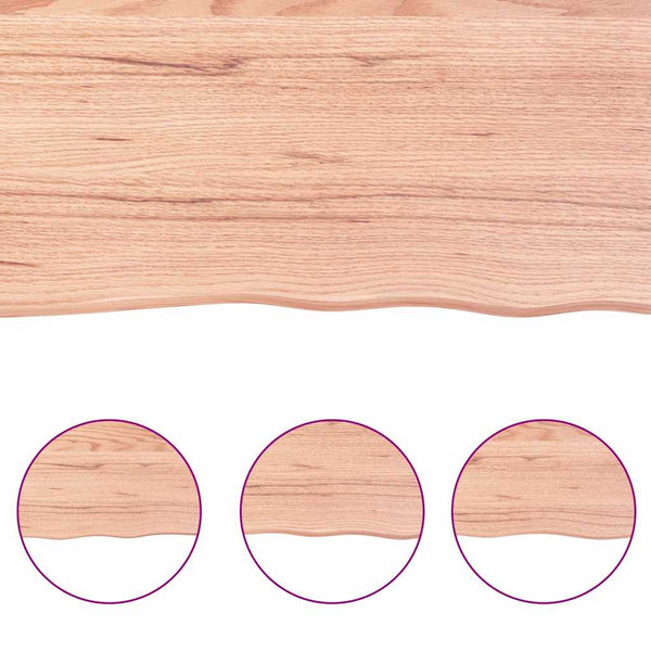 Pöytälevy vaaleanruskea 200x60x(2-4) cm käsitelty täystammi