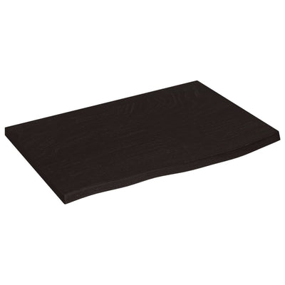 Pöytälevy tummanruskea 60x40x2 cm käsitelty täystammi