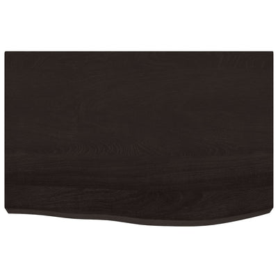 Pöytälevy tummanruskea 60x40x(2-6) cm käsitelty täystammi