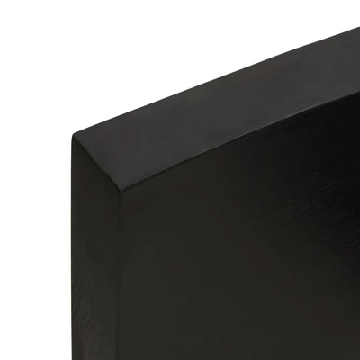 Pöytälevy tummanruskea 60x40x(2-6) cm käsitelty täystammi