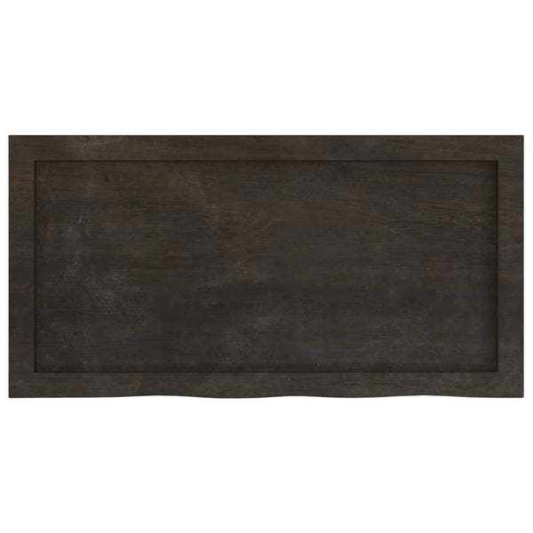 Pöytälevy tummanruskea 80x40x(2-4) cm käsitelty täystammi