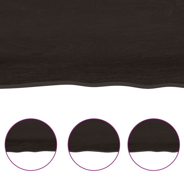 Pöytälevy tummanruskea 80x40x(2-4) cm käsitelty täystammi