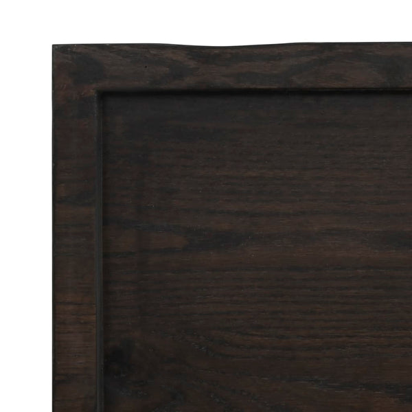 Pöytälevy tummanruskea 80x40x(2-4) cm käsitelty täystammi
