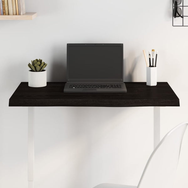 Pöytälevy tummanruskea 80x40x(2-4) cm käsitelty täystammi
