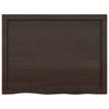 Pöytälevy tummanruskea 80x60x(2-6) cm käsitelty täystammi